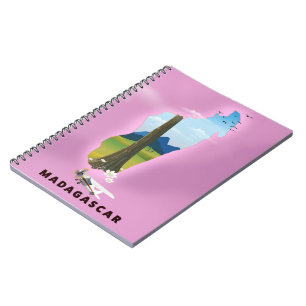 Cuaderno Cartel de viaje ilustrado de Madagascar