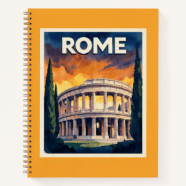 Cuaderno Cartel de viaje Retro Roma