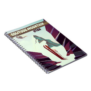 Cuaderno Cartel de viaje vintage de la montaña Solitude Uta
