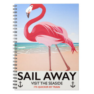 Cuaderno Cartel de viaje vintage de navegar lejos