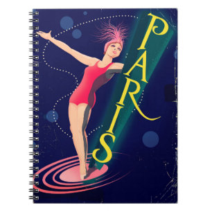 Cuaderno Cartel de viaje vintage del Club de París