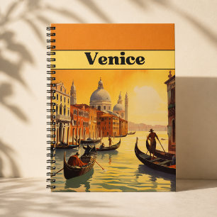 Cuaderno Cartel de viaje vintage del Gran Canal de Italia