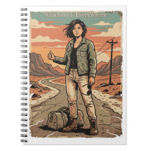 Cuaderno Cartel de viaje vintage estético de En ninguna par