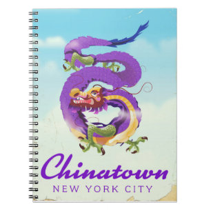 Cuaderno Cartel vintage de Chinatown ciudad de Nueva York