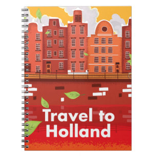 Cuaderno Cartel vintage de viaje a Holanda.