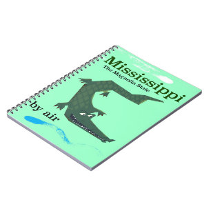 Cuaderno Cartel vintage de viaje al caimán del Mississippi