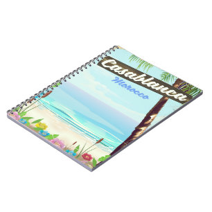 Cuaderno Cartel vintage romántico de Casablanca Marruecos