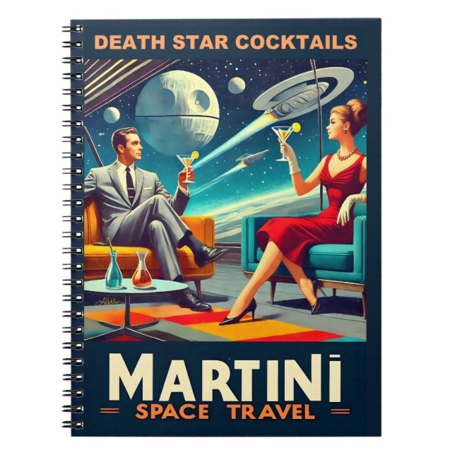 Cuaderno Carteles de viaje espacial Martini Estrella de la  (Frente)