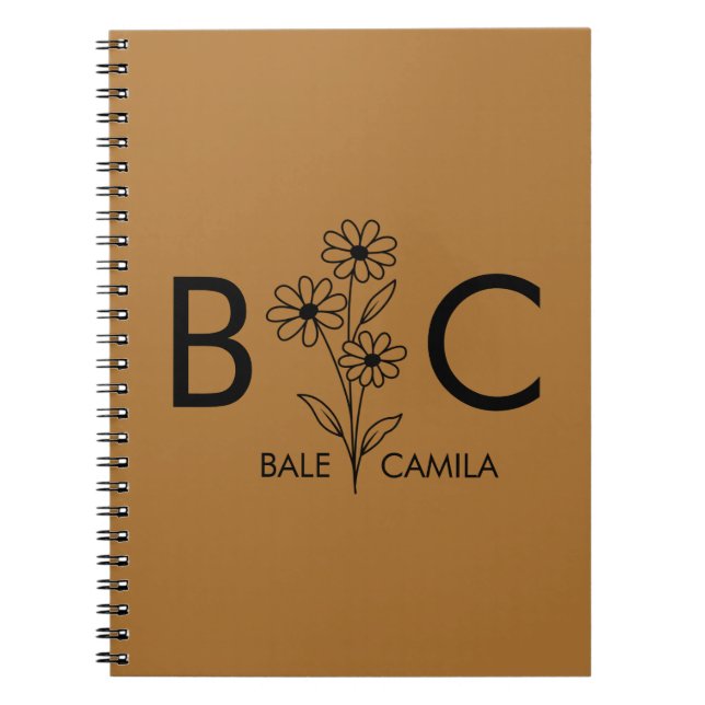 Cuaderno Cartera con nombre personalizado Monogramada, Pers (Frente)