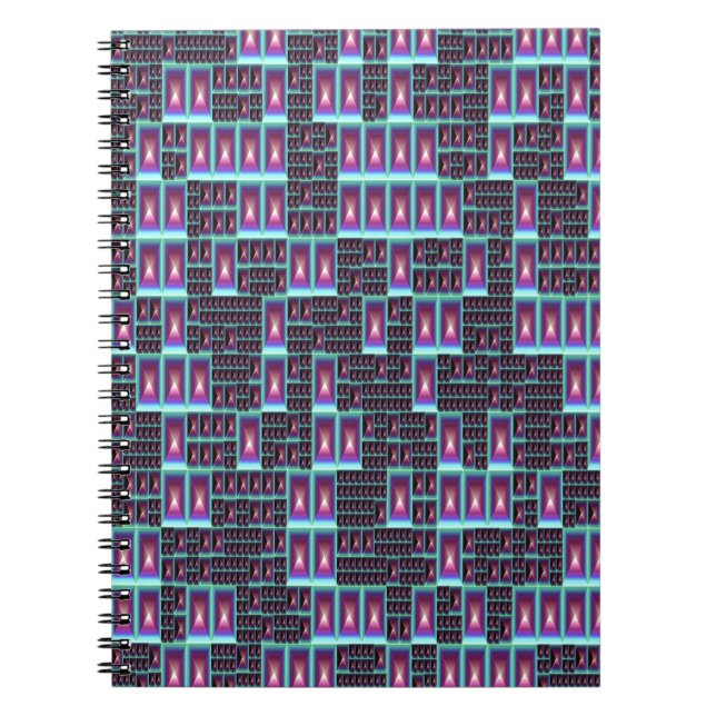 Cuaderno Cartera de fondo fractal Techno (Frente)