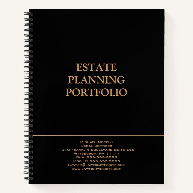 Cuaderno Cartera de planificación inmobiliaria - negro | Or (Anverso)