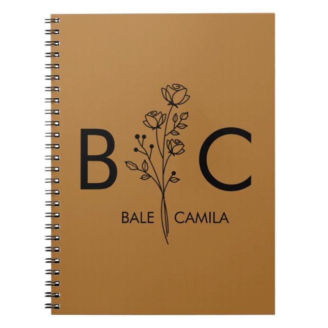 Cuaderno Cartera monogramática con nombre personalizado (Frente)