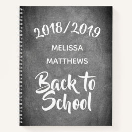 Cuaderno Cartón de retroceso a las notas escolares o su tex