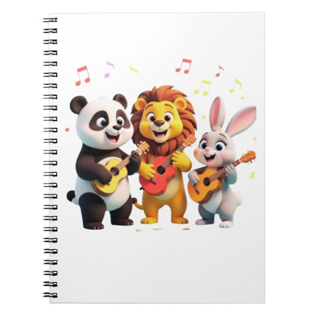 Cuaderno 🎵 Cartoon Animal Music Party – Fun & Cute Musical (Frente)