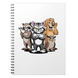 Cuaderno Cartoon Animal Team Character Illustration