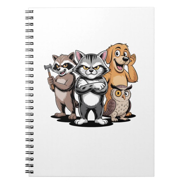 Cuaderno Cartoon Animal Team Character Illustration (Frente)