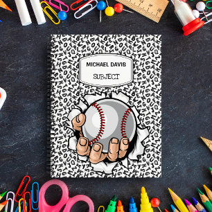 Cuaderno Cartoon Mano sosteniendo una pelota de béisbol Esp