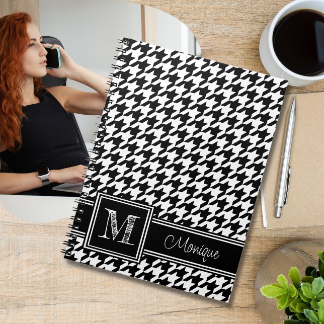 Cuaderno Cartuela blanca y negra | Monograma moderno (Subido por el creador)