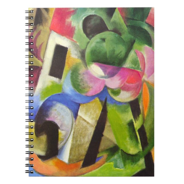 Cuaderno Casa con Árboles de Franz Marc, Arte Antiguo Refin (Frente)