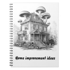 Cuaderno Casa cubierta de setas antigua