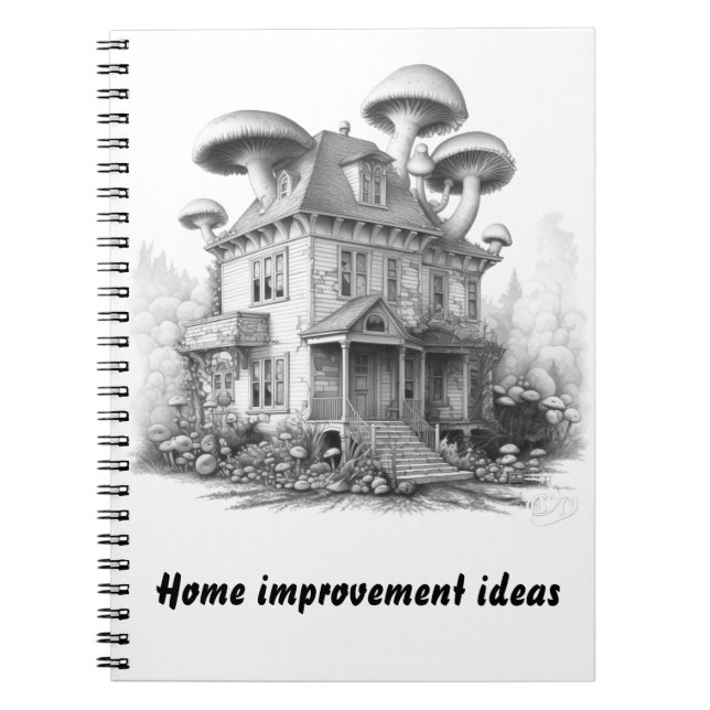 Cuaderno Casa cubierta de setas antigua (Frente)