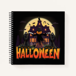Cuaderno Casa de calabaza asustada, Halloween