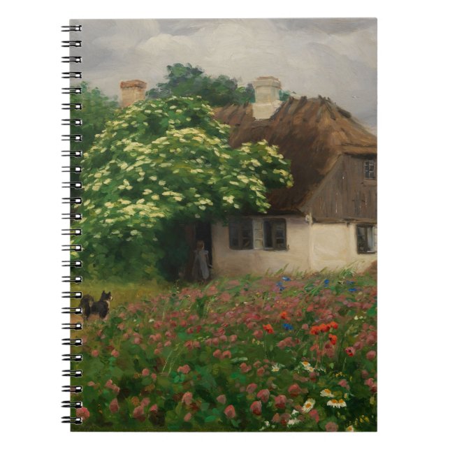Cuaderno Casa de campo con flores de pradera (Frente)