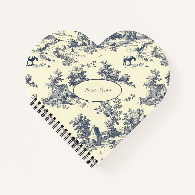 Cuaderno Casa de campo francesa personalizada Blue Toile de (Anverso)