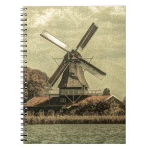 Cuaderno Casa de campo rústica occidental antigua molino de