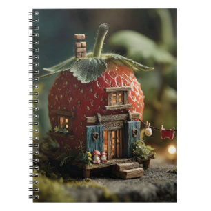 Cuaderno Casa de Hadas de Fresa con Línea de Lavado en Mini