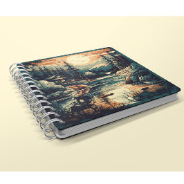Cuaderno Casa de montaña Escandinavia Retro Art