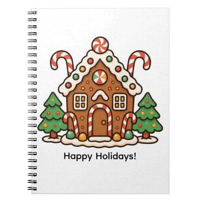 Cuaderno Casa de Pan de Jengibre Navideña (Frente)