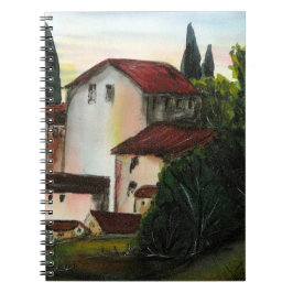Cuaderno Casa de Pueblo Dibujo Toscana italia Campo