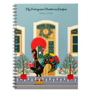 Cuaderno Casa decorada con Rooster por Navidades portuguese