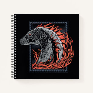 Cuaderno CASA DEL DRAGÓN   Perfil de dragón en llamas