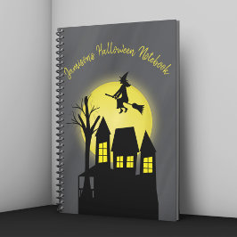 Cuaderno Casa Embrujada de Bruja Espeluznante Personalizada