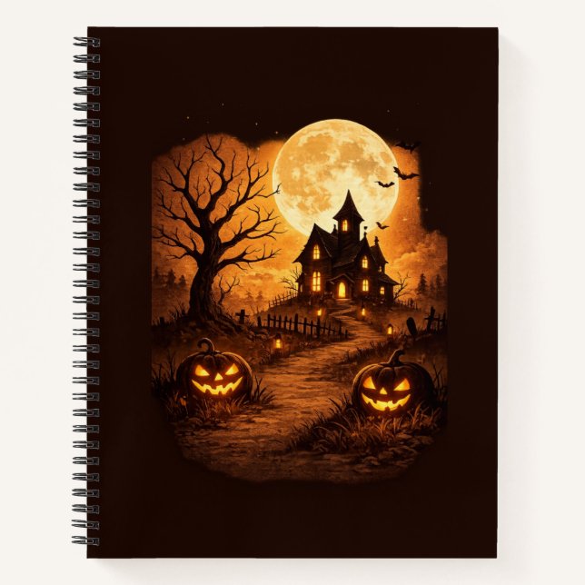 Cuaderno Casa Embrujada de Halloween Espeluznante  (Anverso)