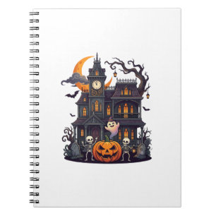 Cuaderno Casa Embrujada de Halloween Esqueletos Calabaza Fa