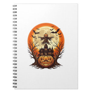 Cuaderno Casa embrujada espantapájaros calabaza espantosa l
