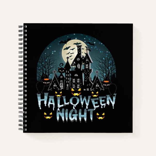 Cuaderno Casa embrujada, noche de Halloween de miedo (Anverso)