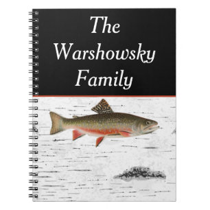 Cuaderno Casa Rustic Aspen Bark Trout Fisherman Lake