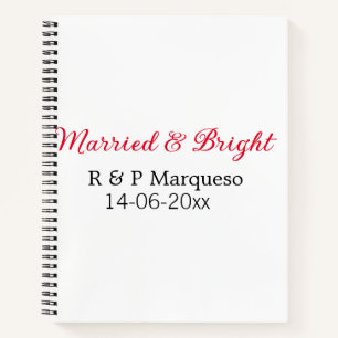 Cuaderno Casados y brillantes añadir nombre de la pareja añ