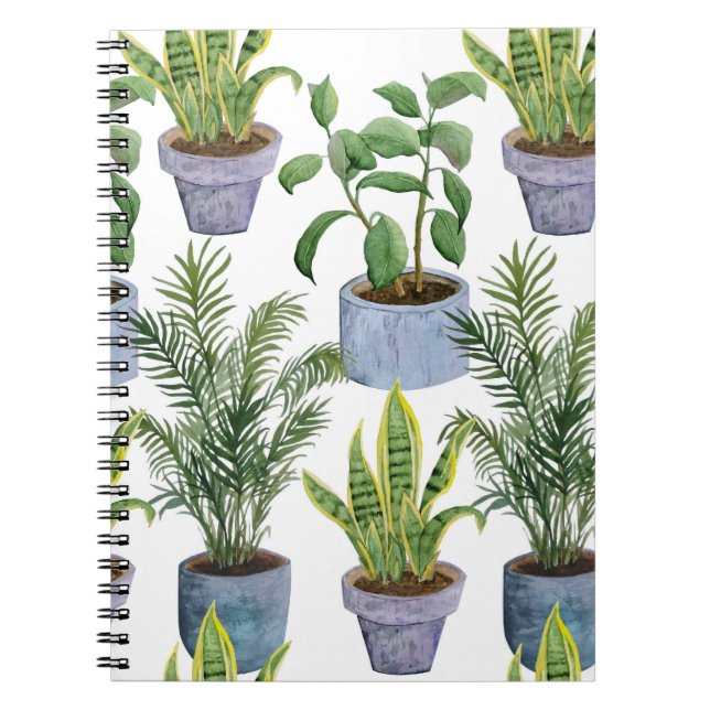 Cuaderno Casas cubiertas de acuarela: Elega de vegetación e (Frente)