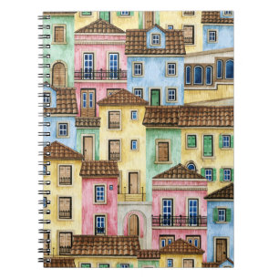 Cuaderno Casas de Lisboa: Patrón Funicular acuarela.