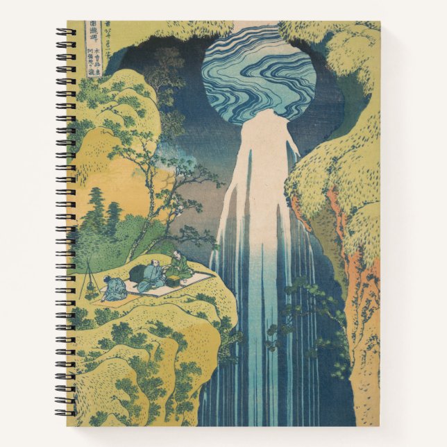 Cuaderno Cascada Amida de Hokusai Japón Cascada  (Anverso)
