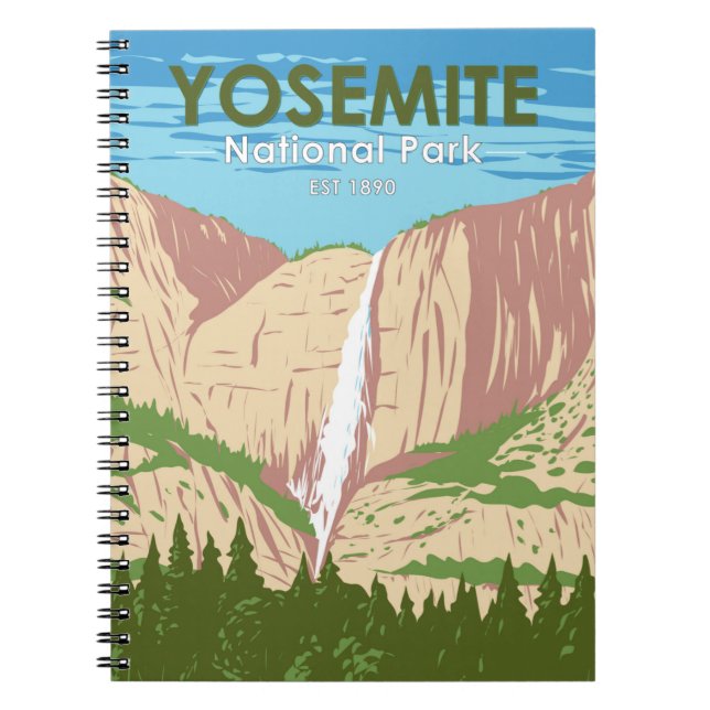 Cuaderno Cascada del Parque Nacional Yosemite en California (Frente)