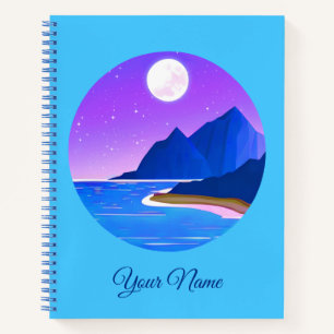 Cuaderno Cascada serena en azul pálido y verde