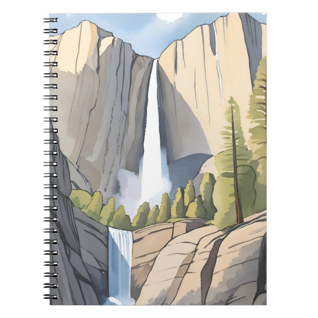 Cuaderno Cascadas de Yosemite | Acuarela del Parque Naciona (Frente)