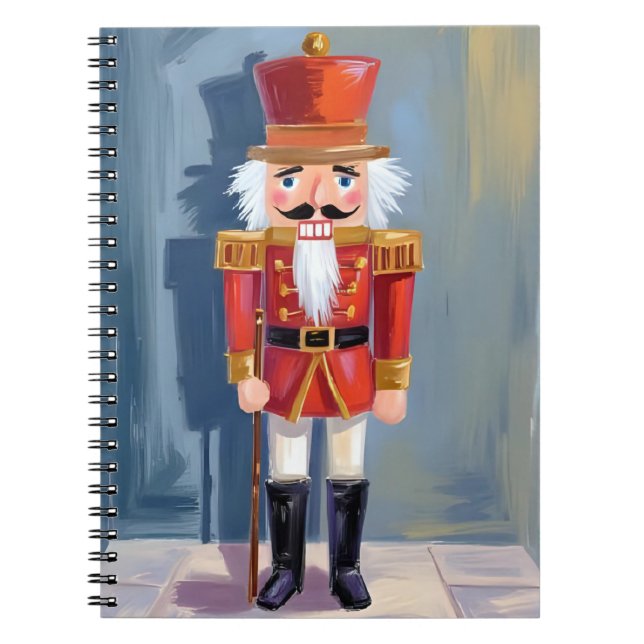 Cuaderno Cascanueces de Navidad | Acuarela de Soldado Rojo (Frente)