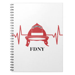 Cuaderno Casco de bomberos latido personalizado